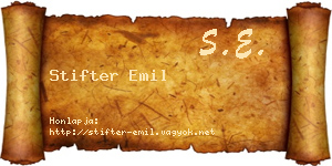 Stifter Emil névjegykártya